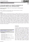 Cover page: Soil bacterial populations are shaped by recombination and gene-specific selection across a grassland meadow