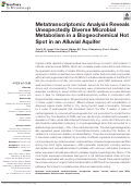 Cover page: Metatranscriptomic Analysis Reveals Unexpectedly Diverse Microbial Metabolism in a Biogeochemical Hot Spot in an Alluvial Aquifer