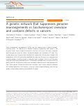 Cover page: A genetic network that suppresses genome rearrangements in Saccharomyces cerevisiae and contains defects in cancers.