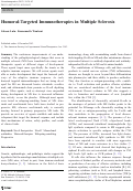 Cover page: Humoral-Targeted Immunotherapies in Multiple Sclerosis