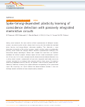 Cover page: Spike-timing-dependent plasticity learning of coincidence detection with passively integrated memristive circuits