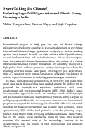 Cover page: Sweet-Talking the Climate? Evaluating Sugar Mill Cogeneration and Climate Change Financing in India