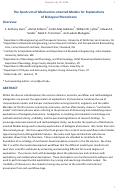 Cover page: The Spectrum of Mechanism-Oriented Models and Methods for Explanations of Biological Phenomena