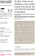 Cover page: The effect of body size and inbreeding on cancer mortality in breeds of the domestic dog: a test of the multi-stage model of carcinogenesis.