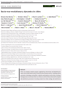 Cover page: Socio‐eco‐evolutionary dynamics in cities