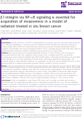 Cover page: β1-integrin via NF-κB signaling is essential for acquisition of invasiveness in a model of radiation treated in situ breast cancer