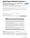 Cover page: Association between different levels of dysglycemia and metabolic syndrome in pregnancy