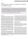 Cover page: Controlling plant architecture by manipulation of gibberellic acid signalling in petunia