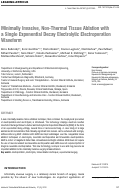 Cover page: Minimally Invasive, Non-Thermal Tissue Ablation with a Single Exponential Decay Electrolytic Electroporation Waveform