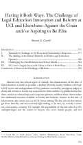 Cover page: Having it Both Ways. The Challenge of Legal Education Innovation and Reform at UCI and Elsewhere: Against the Grain and/or Aspiring to Be Elite