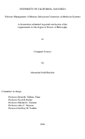 Cover page: Software Management of Memory Subsystem Contention on Multicore Systems