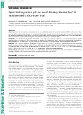 Cover page: Spot‐testing urine pH, a novel dietary biomarker? A randomised cross‐over trial