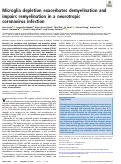 Cover page: Microglia depletion exacerbates demyelination and impairs remyelination in a neurotropic coronavirus infection.