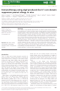Cover page: Immunotherapy using algal‐produced Ara h 1 core domain suppresses peanut allergy in mice