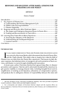 Cover page: Response and Recovery after Maria: Lessons for Disaster Law and Policy