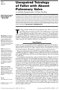 Cover page: Unrepaired Tetralogy of Fallot with Absent Pulmonary Valve in a Mildly Symptomatic 16-Year-Old Boy