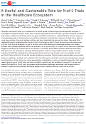 Cover page: A Useful and Sustainable Role for N‐of‐1 Trials in the Healthcare Ecosystem