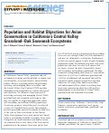 Cover page: Population and Habitat Objectives for Avian Conservation in California’s Central Valley  Grassland–Oak Savannah Ecosystems