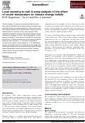 Cover page: Local warming is real: A meta-analysis of the effect of recent temperature on climate change beliefs