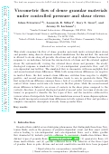 Cover page: Viscometric flow of dense granular materials under controlled pressure and shear stress