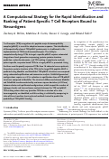 Cover page: A Computational Strategy for the Rapid Identification and Ranking of Patient-Specific T Cell Receptors Bound to Neoantigens.