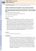 Cover page: Health and Health Care Disparities Among Homeless Women