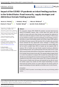 Cover page: Impact of the COVID‐19 pandemic on infant feeding practices in the United States: Food insecurity, supply shortages and deleterious formula‐feeding practices