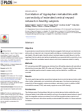 Cover page: Correlation of tryptophan metabolites with connectivity of extended central reward network in healthy subjects