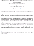 Cover page: A simulation approach to estimate energy savings potential of occupant behavior measures