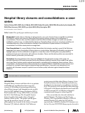 Cover page: Hospital library closures and consolidations: a case series.