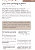 Cover page: Clinical, Cultural, Computational, and Regulatory Considerations to Deploy AI in Radiology: Perspectives of RSNA and MICCAI Experts.