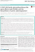 Cover page: A DUF-246 family glycosyltransferase-like gene affects male fertility and the biosynthesis of pectic arabinogalactans