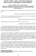 Cover page: Three: Family Time, Cliffs, and Train Wrecks: Recalling California's State Budget