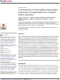 Cover page: A new species of terrestrially-nesting fanged frog (Anura: Dicroglossidae) from Sulawesi Island, Indonesia.