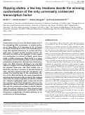 Cover page: Flipping states: a few key residues decide the winning conformation of the only universally conserved transcription factor