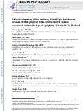 Cover page: Cultural Adaptation of the Reducing Disability in Alzheimers Disease (RDAD) Protocol for an Intervention to Reduce Behavioral and Psychological Symptoms of Dementia in Thailand.