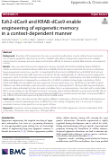 Cover page: Ezh2-dCas9 and KRAB-dCas9 enable engineering of epigenetic memory in a context-dependent manner