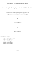 Cover page: Characterizing time varying program behavior for efficient simulation