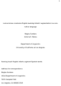 Cover page: Lexical stress constrains English-learning infants’ segmentation in a non-native language