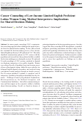 Cover page: Cancer Counseling of Low‐Income Limited English Proficient Latina Women Using Medical Interpreters: Implications for Shared Decision‐Making