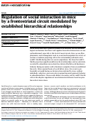 Cover page: Regulation of social interaction in mice by a frontostriatal circuit modulated by established hierarchical relationships