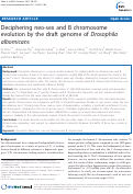 Cover page: Deciphering neo-sex and B chromosome evolution by the draft genome of Drosophila albomicans