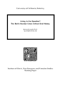 Cover page of Living in the Question? The Berlin Nuclear Crisis Critical Oral History, Part II