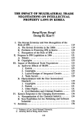 Cover page: The Impact of Multilateral Trade Negotiations on Intellectual Property Laws in Korea