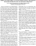 Cover page: Children’s developing ability to create external representations: Separating what information is included from how the information is represented