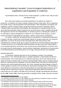 Cover page: Industrializing Cannabis? Socio-Ecological Implications of Legalization and Regulation in California