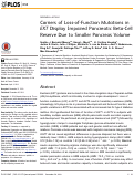 Cover page: Carriers of Loss-of-Function Mutations in EXT Display Impaired Pancreatic Beta-Cell Reserve Due to Smaller Pancreas Volume