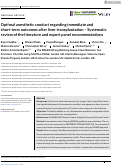 Cover page: Optimal anesthetic conduct regarding immediate and short‐term outcomes after liver transplantation – Systematic review of the literature and expert panel recommendations