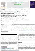 Cover page: Trans-synaptic degeneration of the optic radiation from optic nerve atrophy