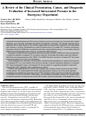 Cover page: A Review of the Clinical Presentation, Causes, and Diagnostic Evaluation of Increased Intracranial Pressure in the Emergency Department